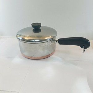 Revere Ware 2 Qt Sauce Pan Pot w Lid Copper Bottom